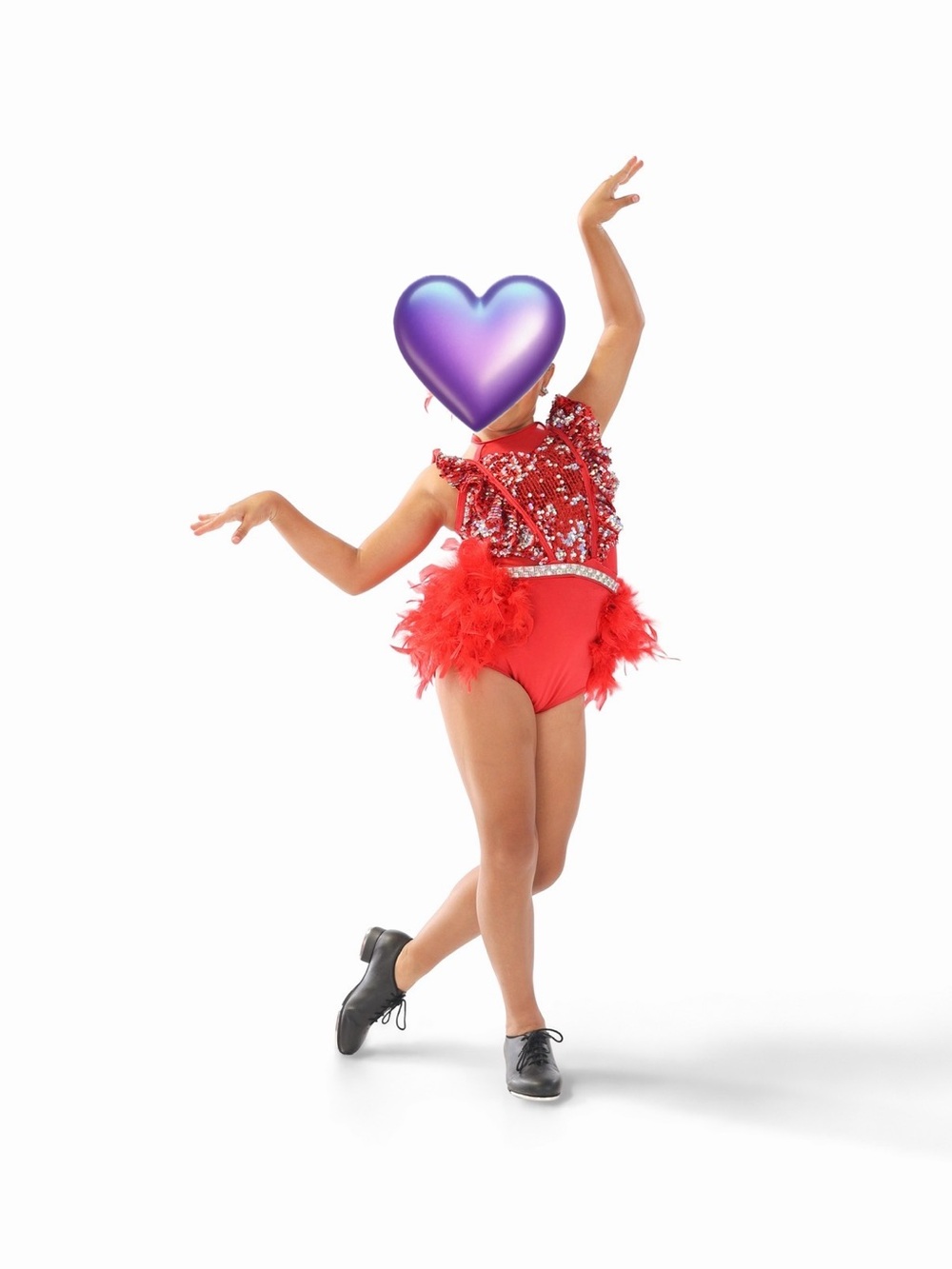 Weissman Red Sequin and Feather Dance Costume